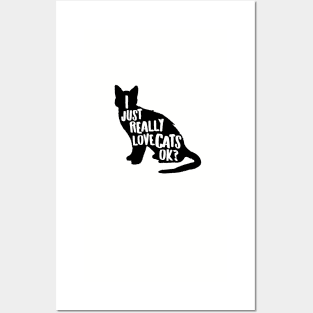 I Just Really Love Cats, Ok? Cute Cat Lover Apparel Gifts for Valentines Day Posters and Art